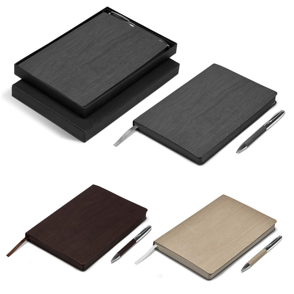 Oakridge Soft Cover Notebook & Pen Set - Brand your company Logo! Get a quote - Promo Lingo