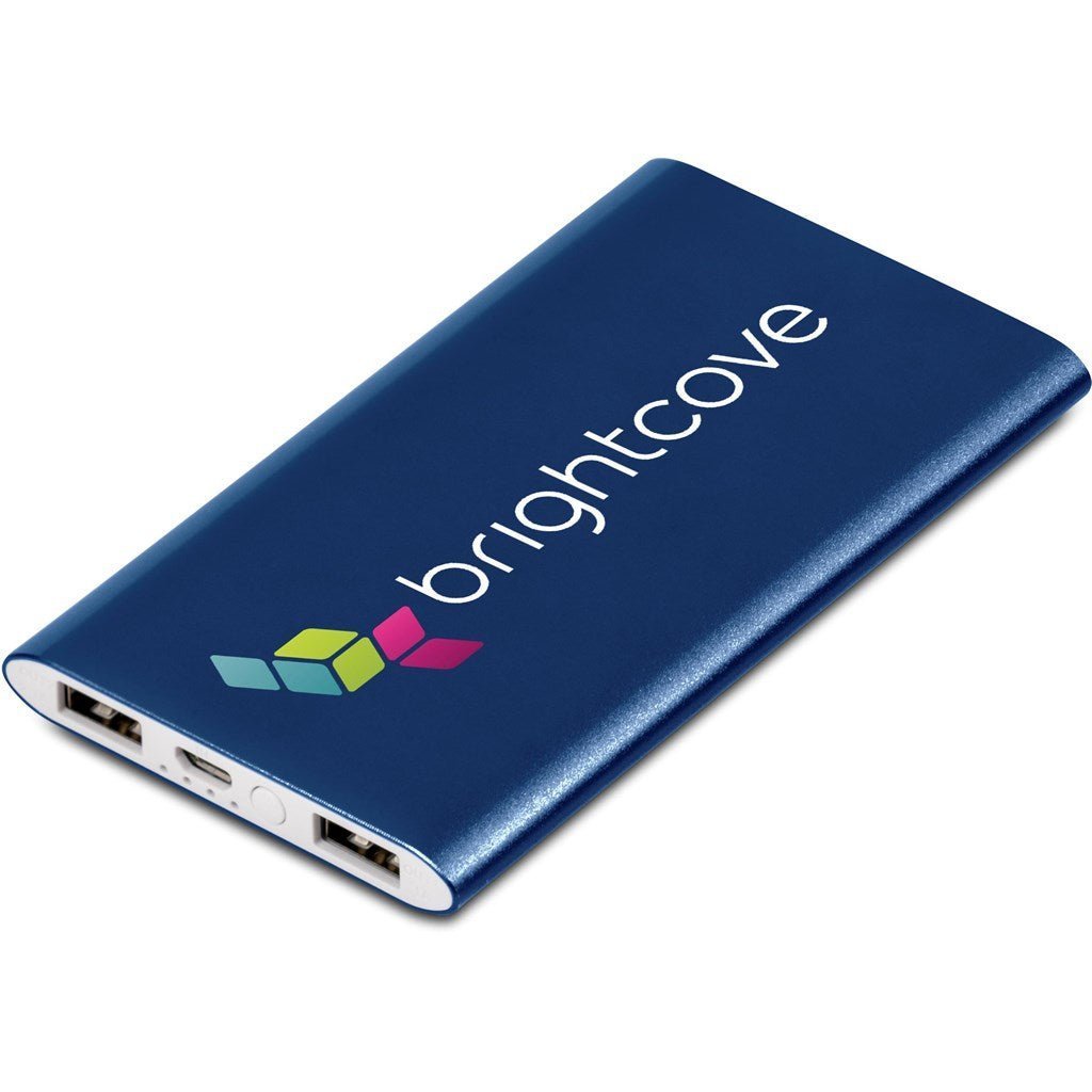Odeon Slim Power Bank - 4,000mAh - Navy - Brand your company Logo! Get a quote - Promo Lingo