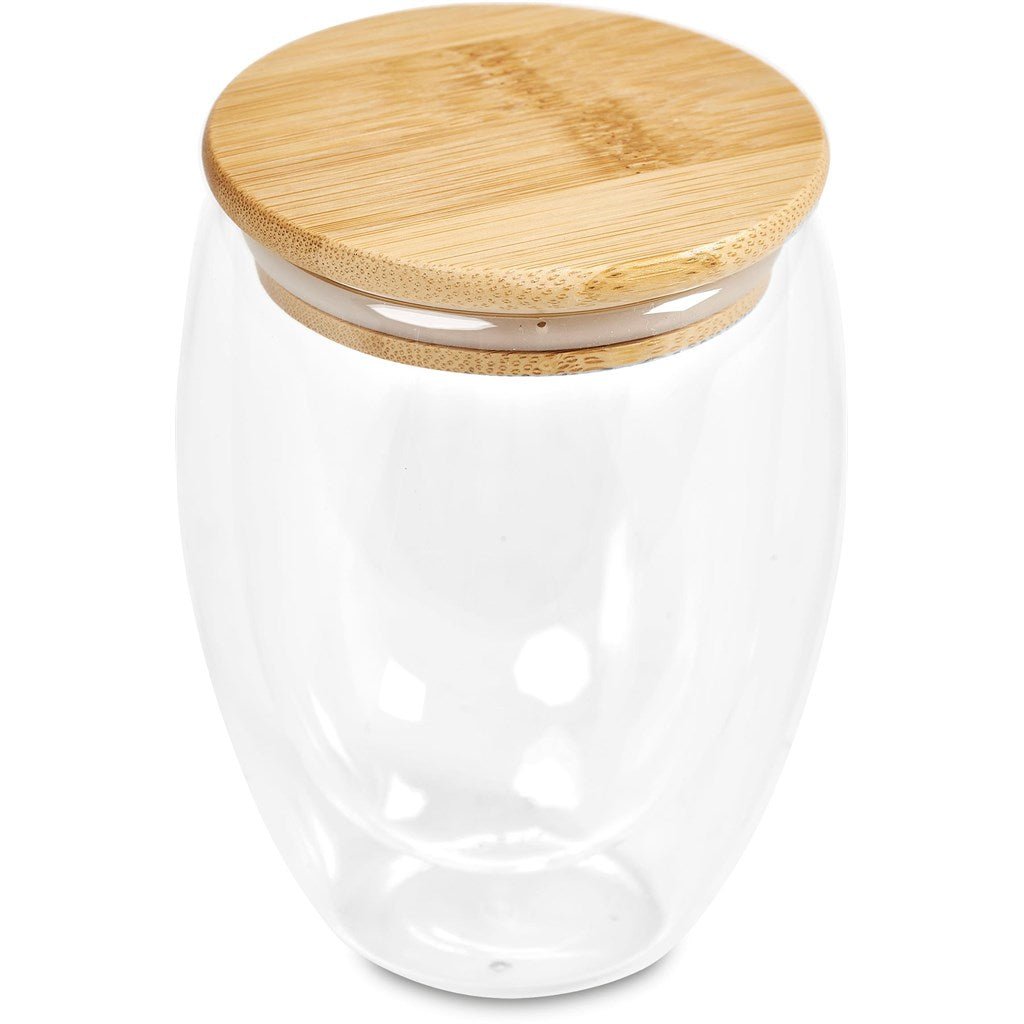 Okiyo Aibo Glass & Bamboo Coffee Set for Stylish Sips - Brand your company Logo! Get a quote - Promo Lingo