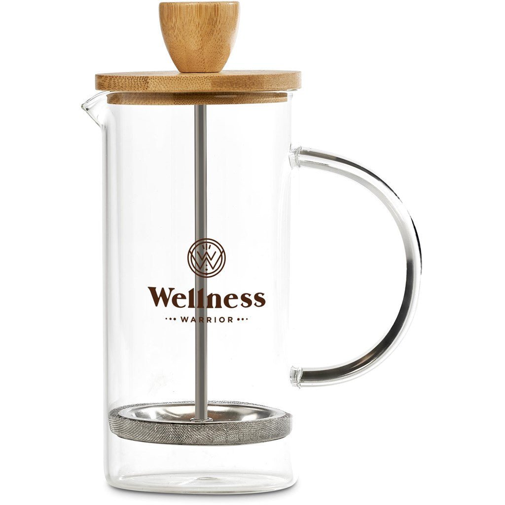 Okiyo Aibo Glass & Bamboo Coffee Set for Stylish Sips - Brand your company Logo! Get a quote - Promo Lingo