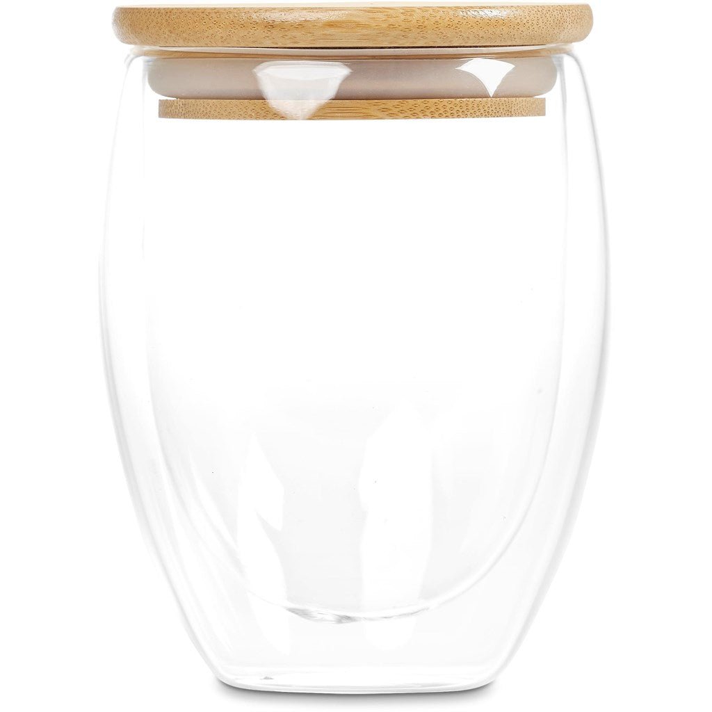 Okiyo Aibo Glass & Bamboo Coffee Set for Stylish Sips - Brand your company Logo! Get a quote - Promo Lingo