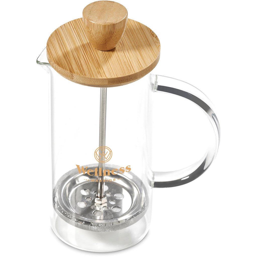 Okiyo Aibo Glass & Bamboo Coffee Set for Stylish Sips - Brand your company Logo! Get a quote - Promo Lingo