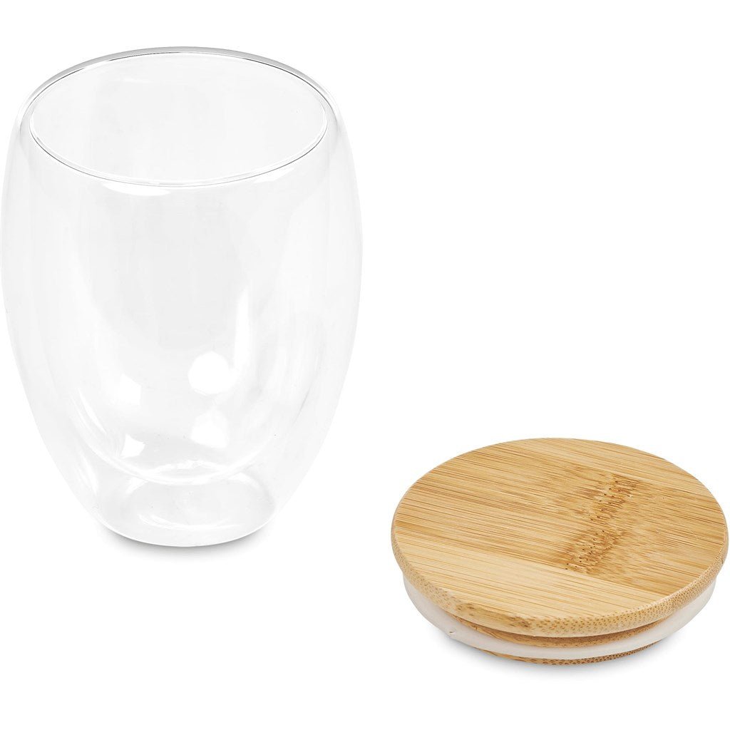 Okiyo Aibo Glass & Bamboo Coffee Set for Stylish Sips - Brand your company Logo! Get a quote - Promo Lingo