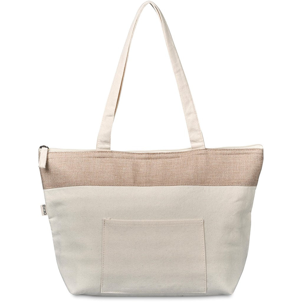 Okiyo Arshi Cotton & Jute 12 Can Lunch Cooler Bag - Brand your company Logo! Get a quote - Promo Lingo