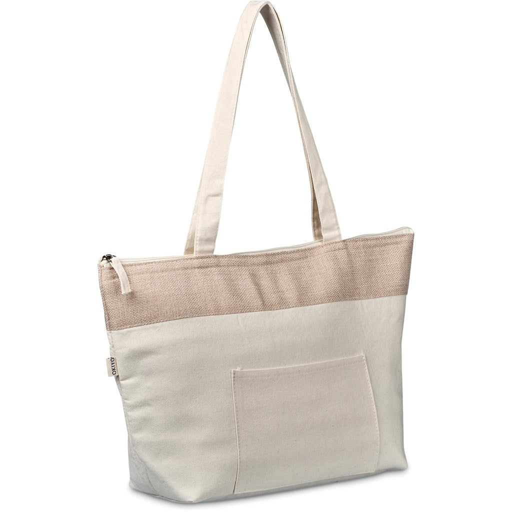 Okiyo Arshi Cotton & Jute 12 Can Lunch Cooler Bag - Brand your company Logo! Get a quote - Promo Lingo
