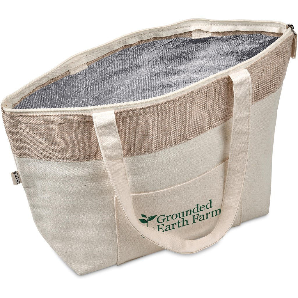 Okiyo Arshi Cotton & Jute 12 Can Lunch Cooler Bag - Brand your company Logo! Get a quote - Promo Lingo