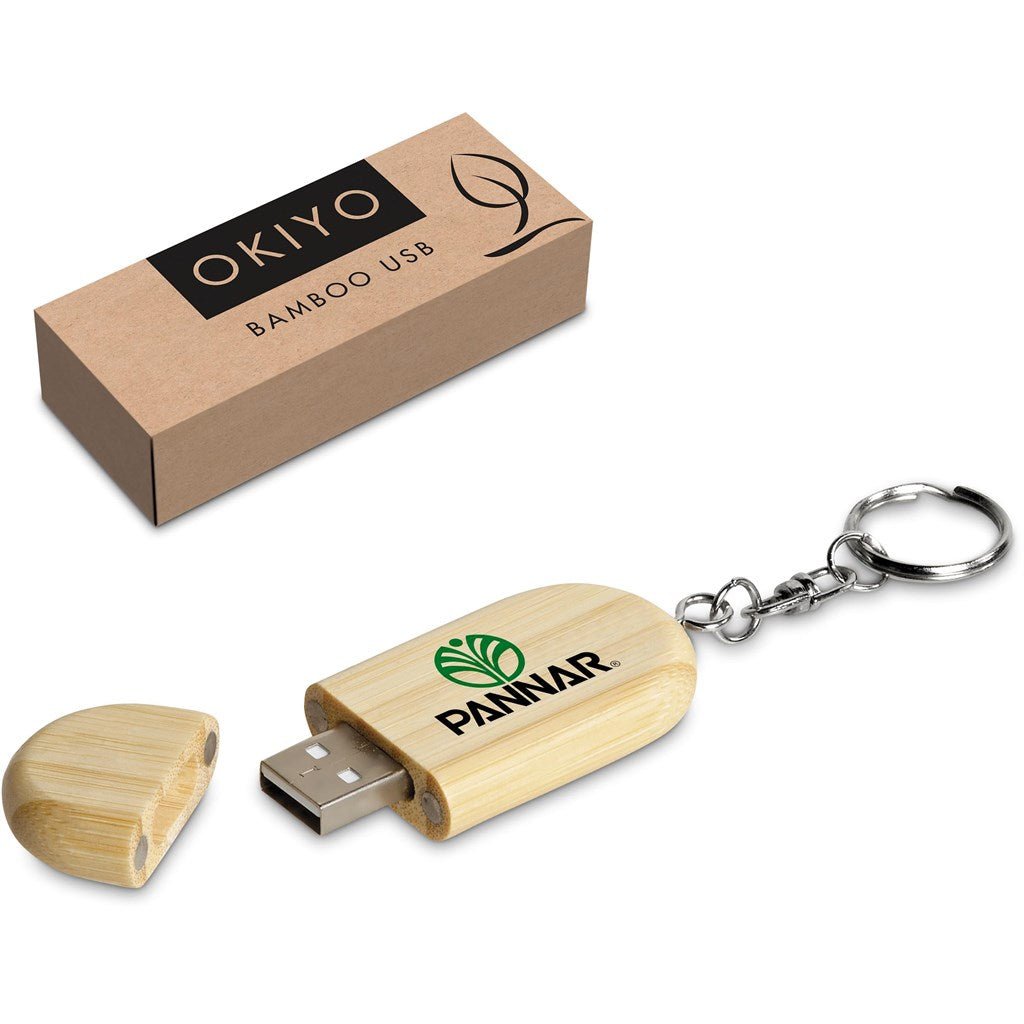 Okiyo Benkyou Bamboo Flash Drive Keyholder - 8GB - Brand your company Logo! Get a quote - Promo Lingo