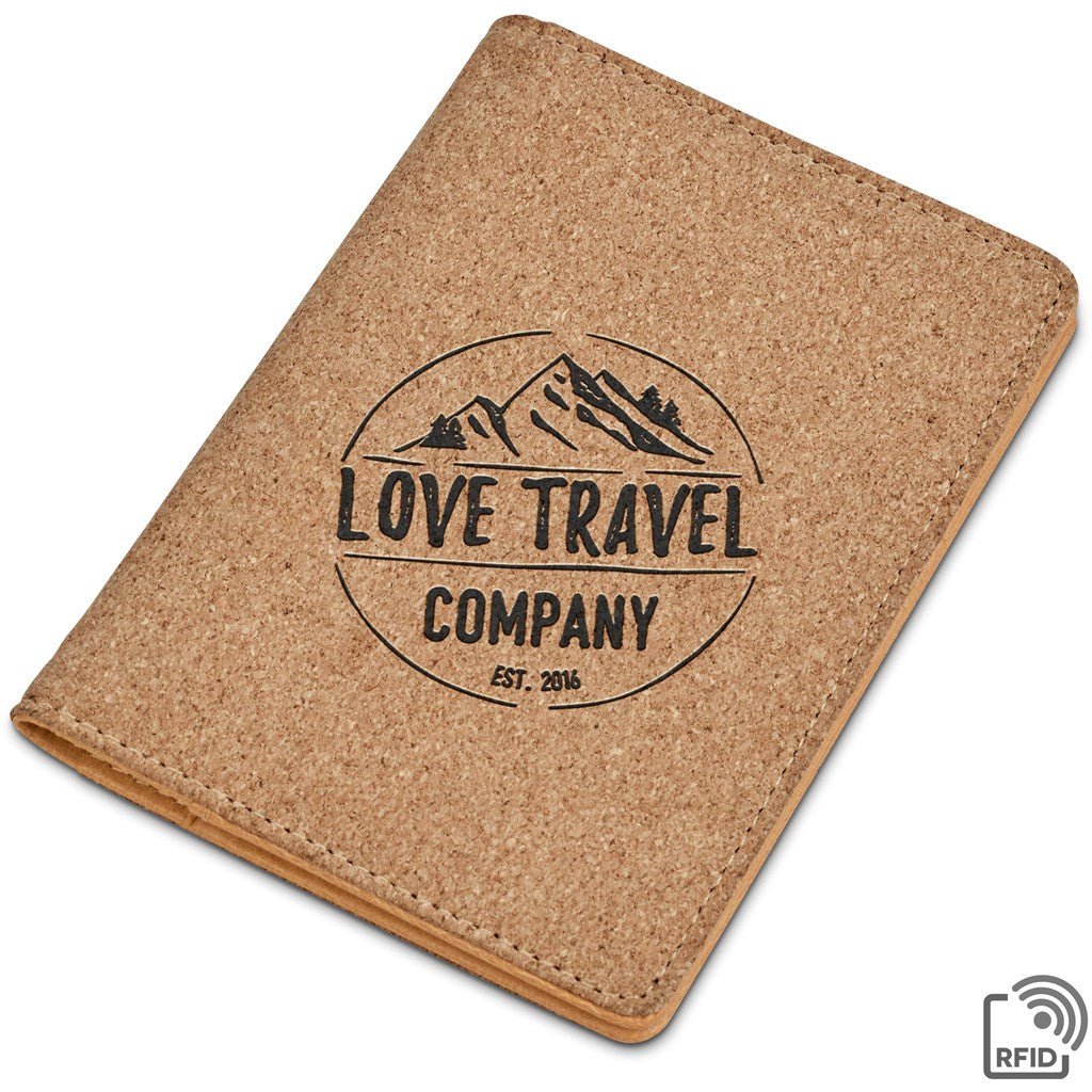 Okiyo Bouken Cork Passport Holder with RFID Protection - Brand your company Logo! Get a quote - Promo Lingo