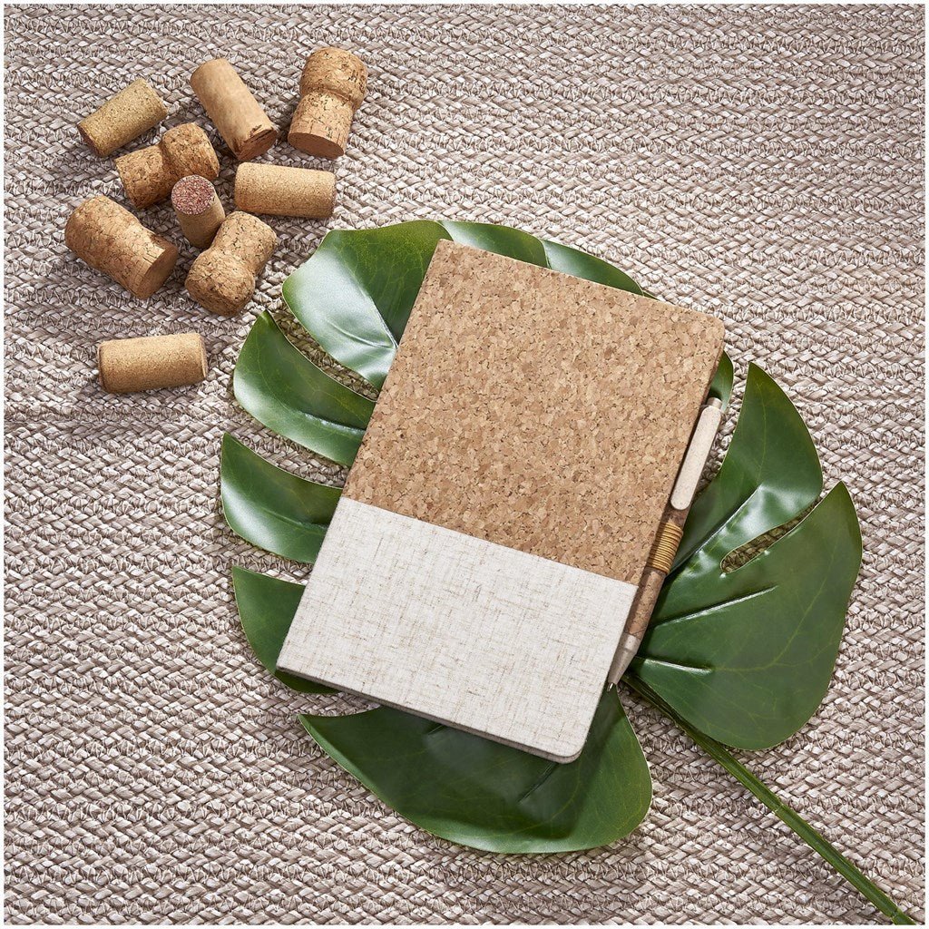 Okiyo Cardon Cork Notebook & Pen Set - Brand your company Logo! Get a quote - Promo Lingo