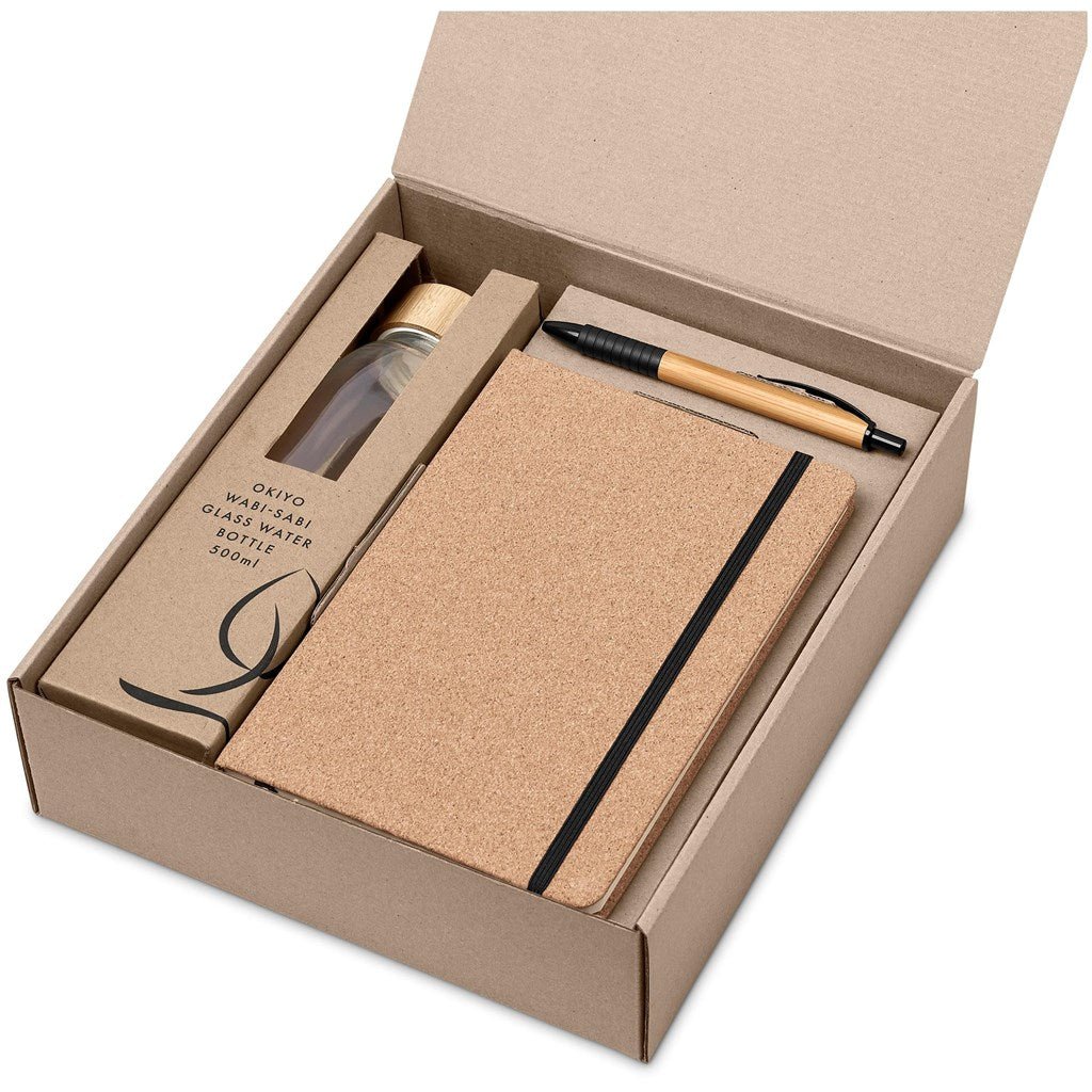 Okiyo Chiba Kraft Gift Set - Eco - Friendly Elegance Unboxed - Brand your company Logo! Get a quote - Promo Lingo