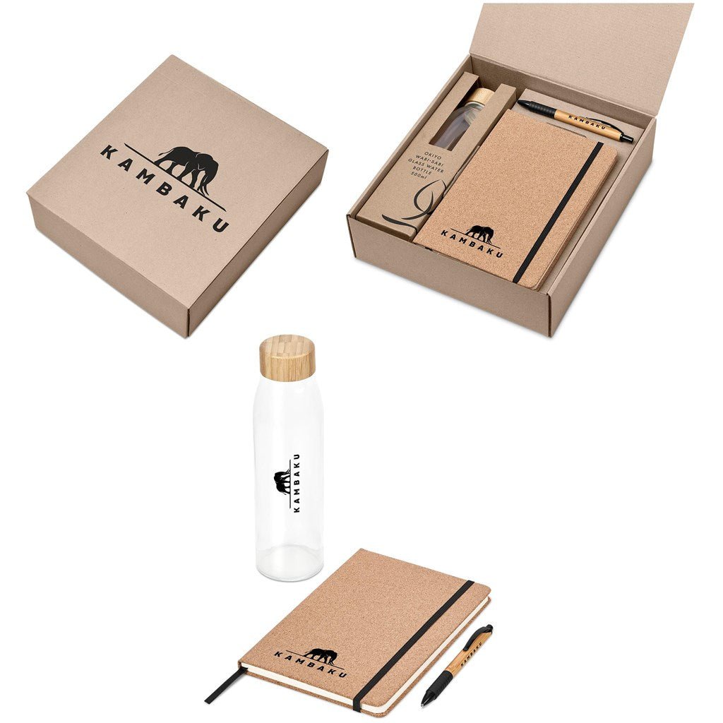 Okiyo Chiba Kraft Gift Set - Eco - Friendly Elegance Unboxed - Brand your company Logo! Get a quote - Promo Lingo