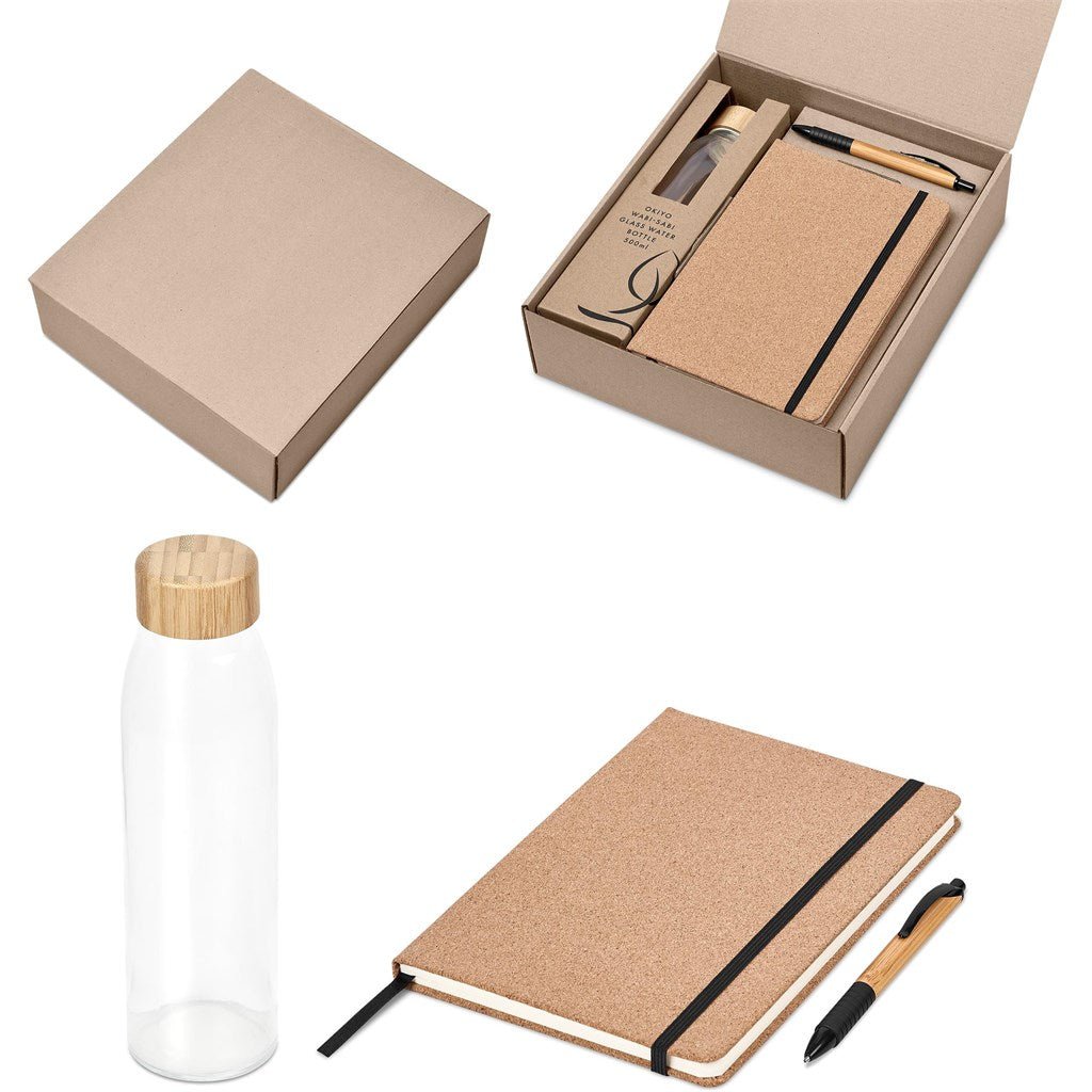 Okiyo Chiba Kraft Gift Set - Eco - Friendly Elegance Unboxed - Brand your company Logo! Get a quote - Promo Lingo