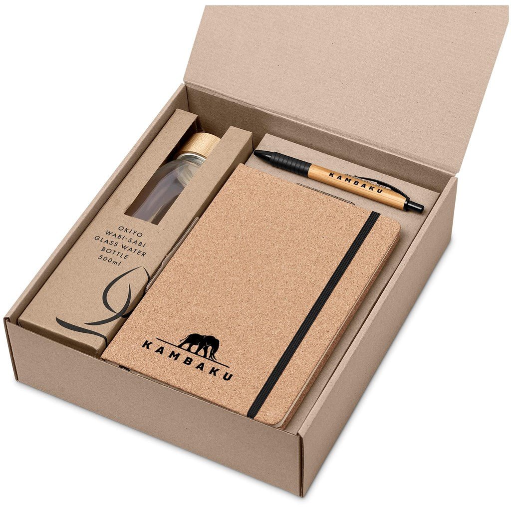 Okiyo Chiba Kraft Gift Set - Eco - Friendly Elegance Unboxed - Brand your company Logo! Get a quote - Promo Lingo
