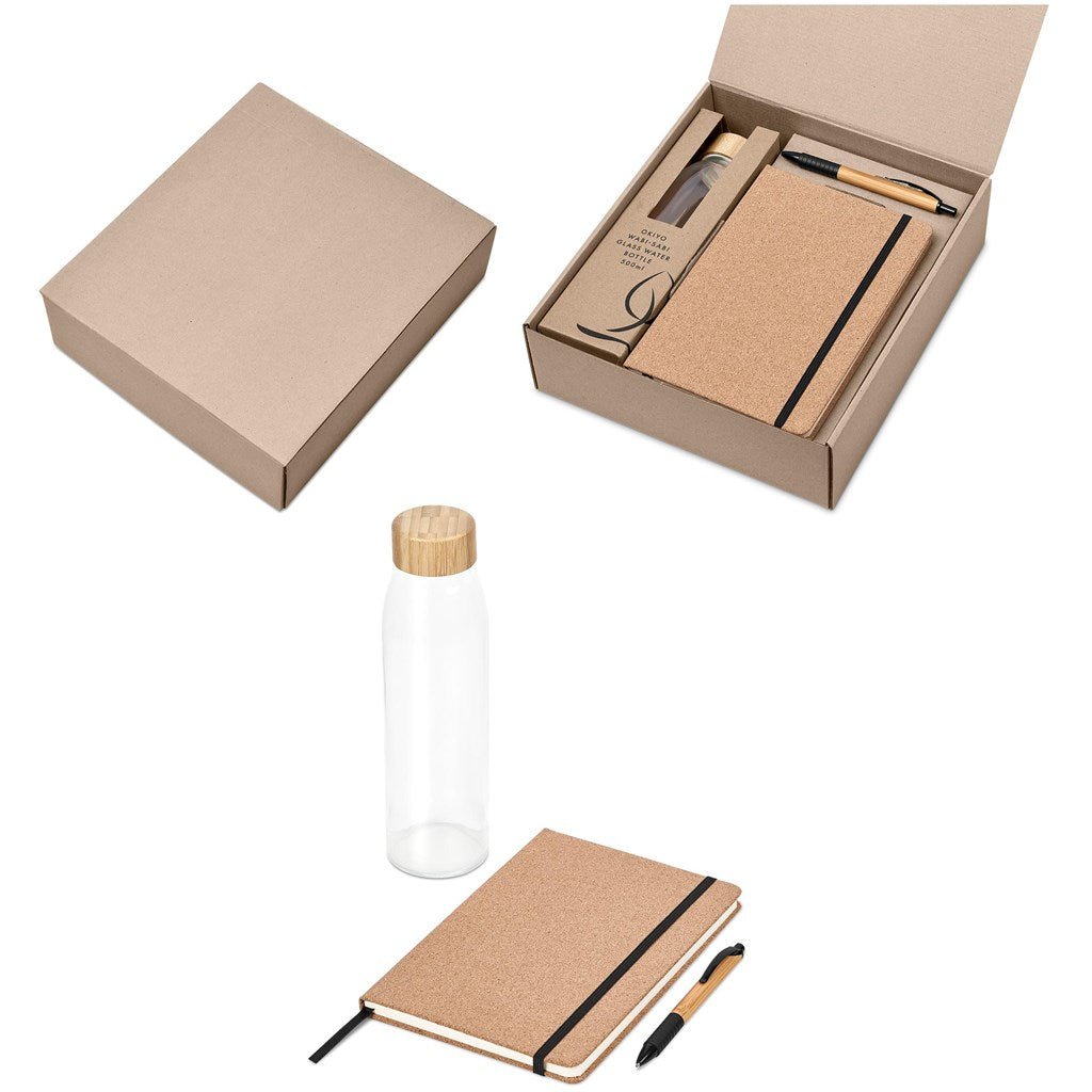 Okiyo Chiba Kraft Gift Set - Eco - Friendly Elegance Unboxed - Brand your company Logo! Get a quote - Promo Lingo