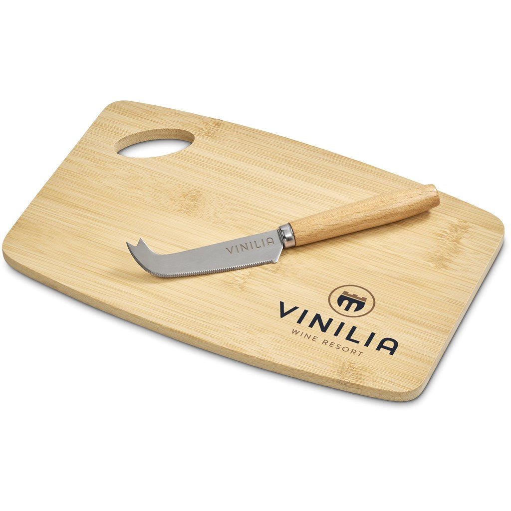Okiyo Edamu Bamboo Cheese Board Set for Stylish Serving - Brand your company Logo! Get a quote - Promo Lingo