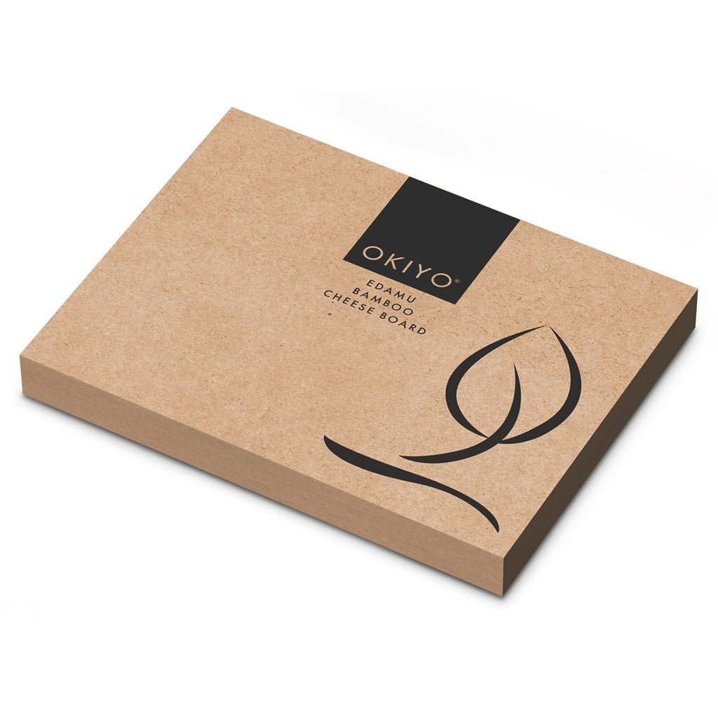 Okiyo Edamu Bamboo Cheese Board Set for Stylish Serving - Brand your company Logo! Get a quote - Promo Lingo