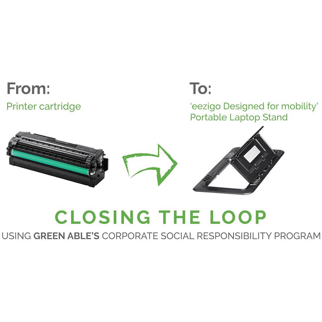 Okiyo Eezigo Recycled Plastic Portable Laptop Stand - Ergonomic - Brand your company Logo! Get a quote - Promo Lingo