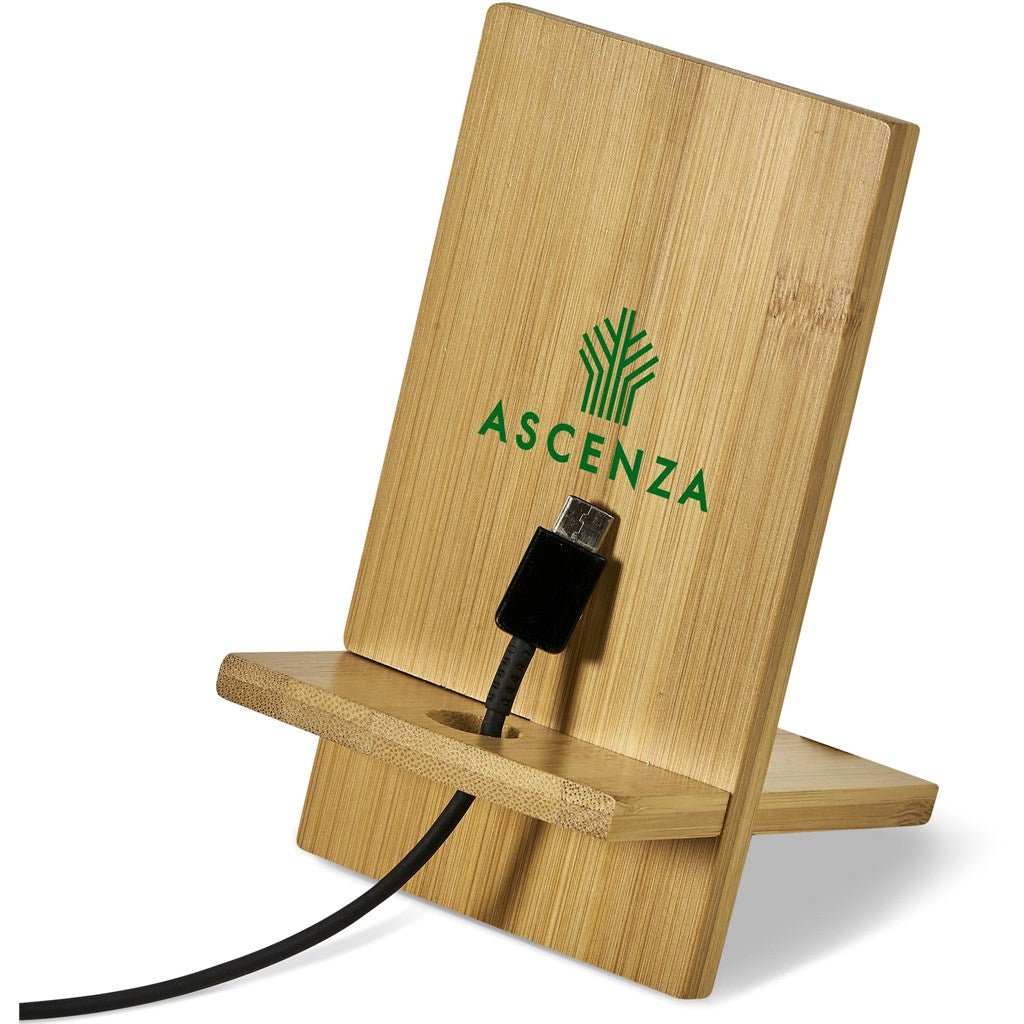Okiyo Ekslens Bamboo Phone Stand - Brand your company Logo! Get a quote - Promo Lingo
