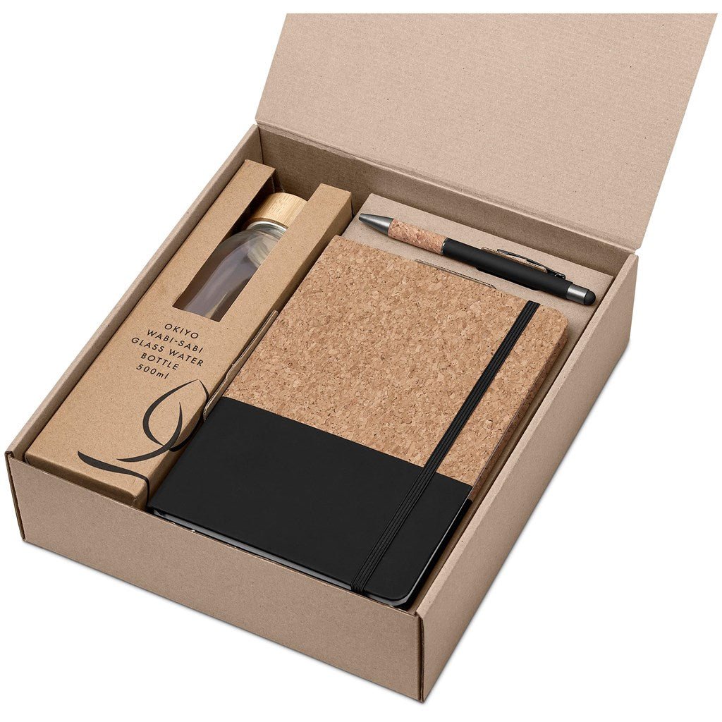 Okiyo Goda Kraft Gift Set - Eco - Friendly Corporate Essentials - Brand your company Logo! Get a quote - Promo Lingo