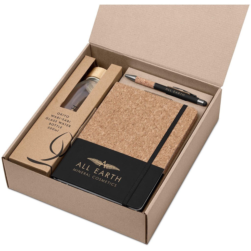 Okiyo Goda Kraft Gift Set - Eco - Friendly Corporate Essentials - Brand your company Logo! Get a quote - Promo Lingo