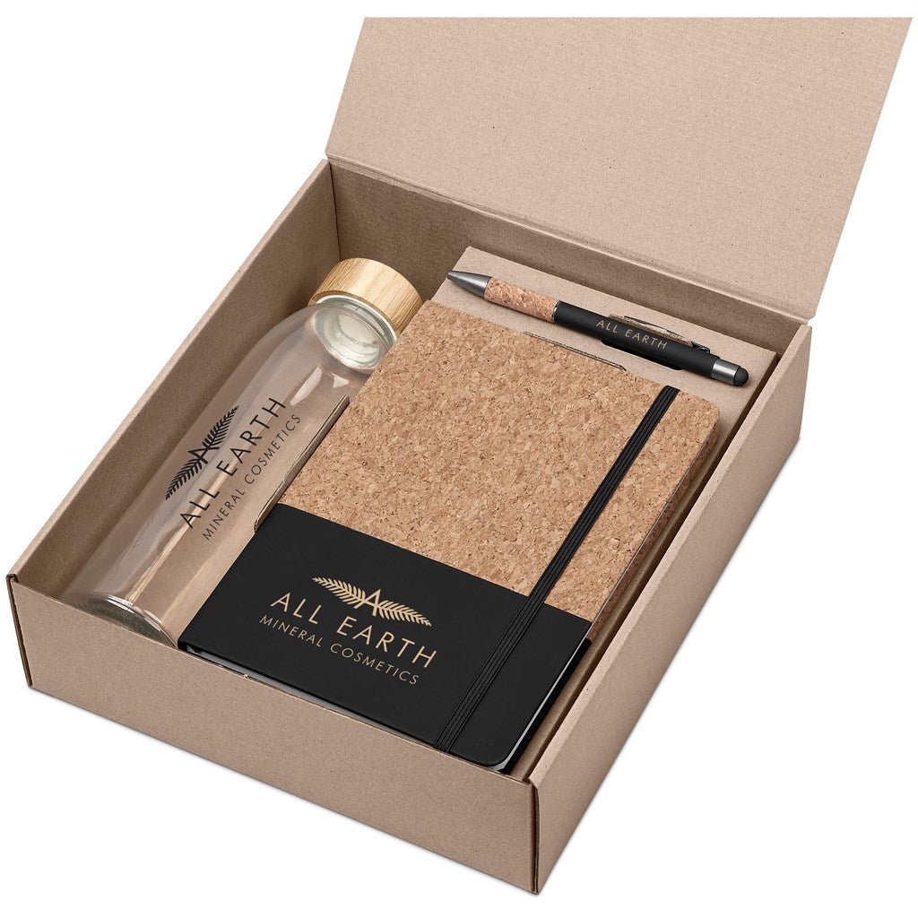 Okiyo Goda Kraft Gift Set - Eco - Friendly Corporate Essentials - Brand your company Logo! Get a quote - Promo Lingo