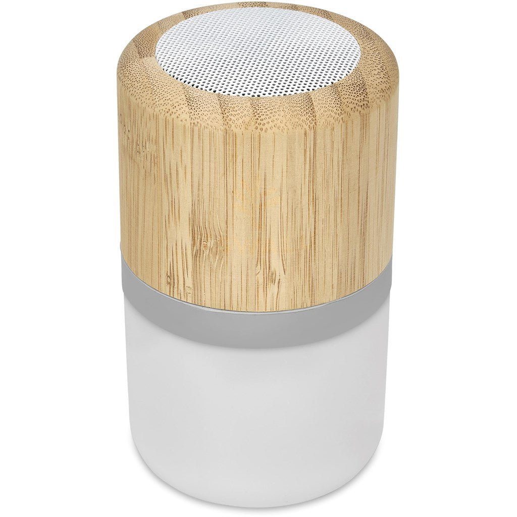 Okiyo Heiwa Bamboo Bluetooth Speaker & Night Light - Brand your company Logo! Get a quote - Promo Lingo