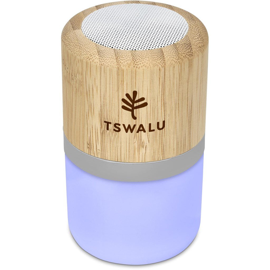 Okiyo Heiwa Bamboo Bluetooth Speaker & Night Light - Brand your company Logo! Get a quote - Promo Lingo