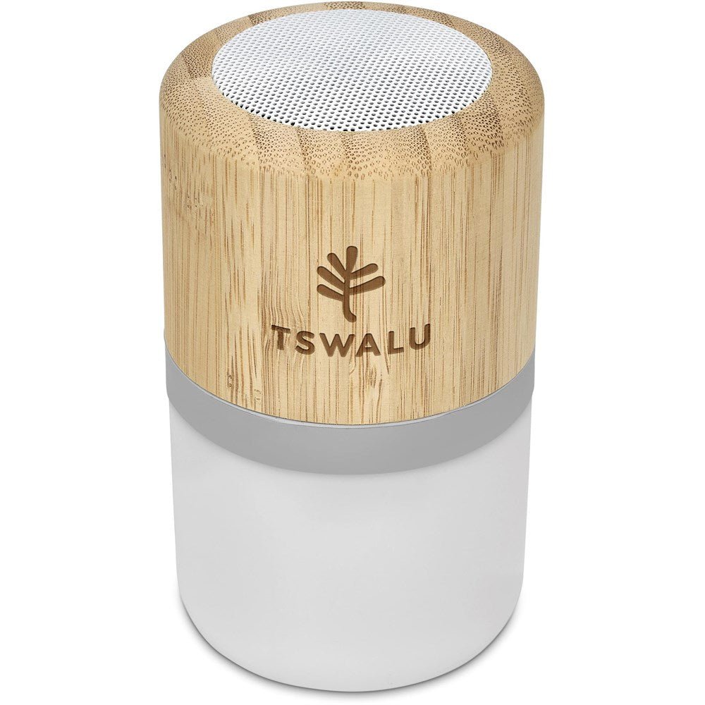 Okiyo Heiwa Bamboo Bluetooth Speaker & Night Light - Brand your company Logo! Get a quote - Promo Lingo