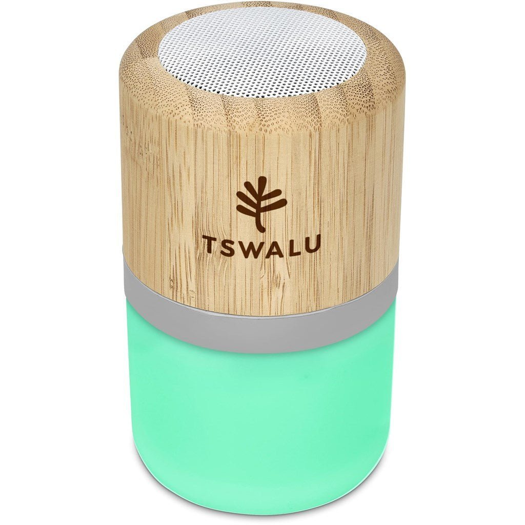 Okiyo Heiwa Bamboo Bluetooth Speaker & Night Light - Brand your company Logo! Get a quote - Promo Lingo