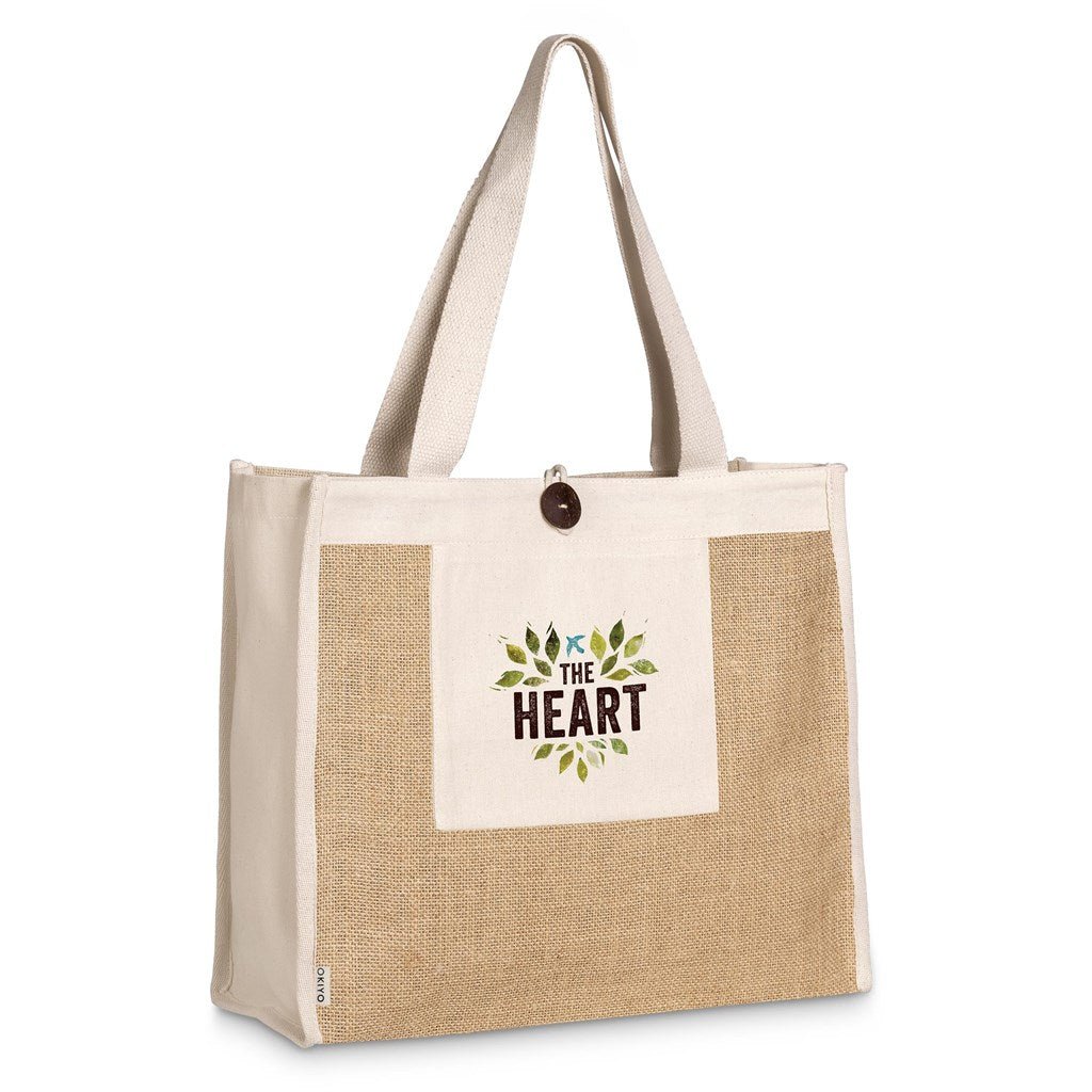 Okiyo Hikari Jute & Cotton Tote for Eco - Friendly Style - Brand your company Logo! Get a quote - Promo Lingo