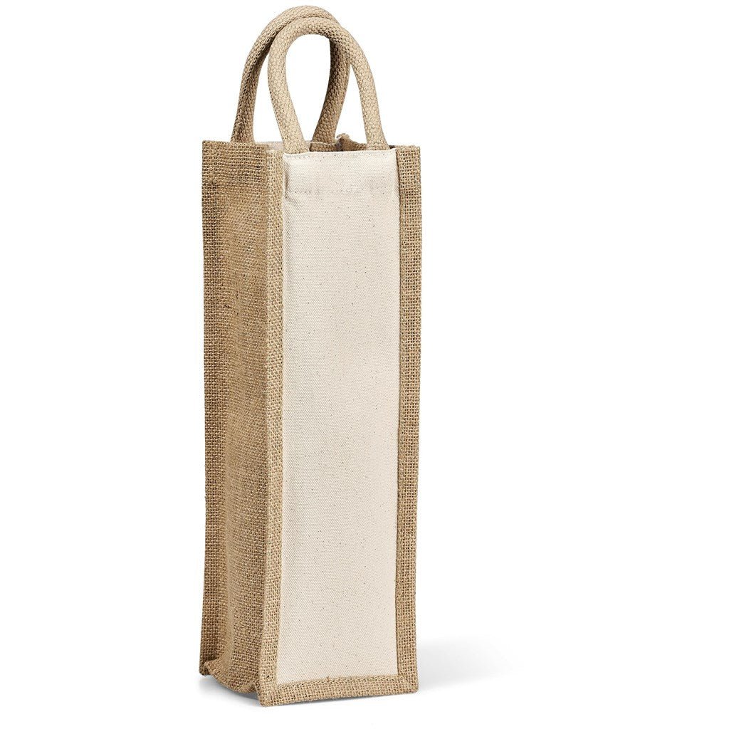 Okiyo Inshu Jute & Cotton Wine Tote – Stylish Gift Carrier - Brand your company Logo! Get a quote - Promo Lingo