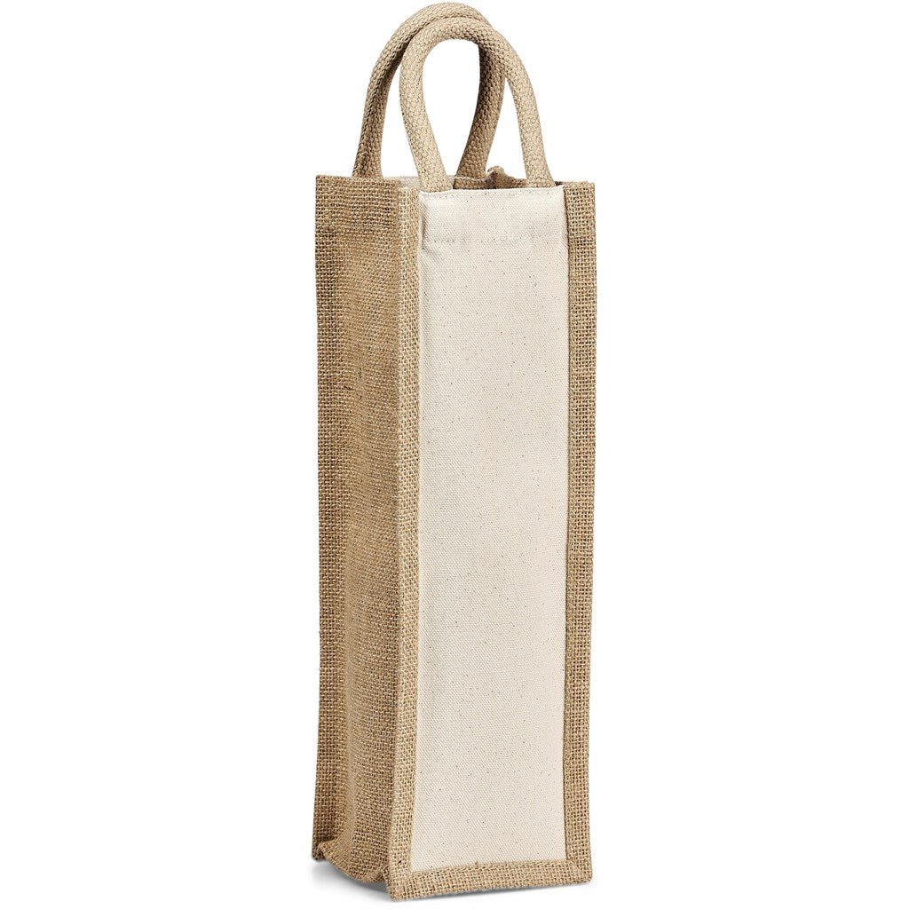 Okiyo Inshu Jute & Cotton Wine Tote – Stylish Gift Carrier - Brand your company Logo! Get a quote - Promo Lingo