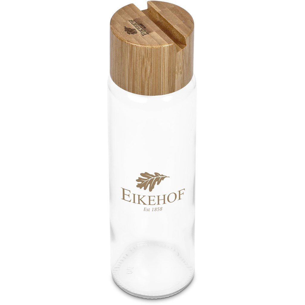 Okiyo Kenko Phone Stand Glass Water Bottle 700ml Design - Brand your company Logo! Get a quote - Promo Lingo
