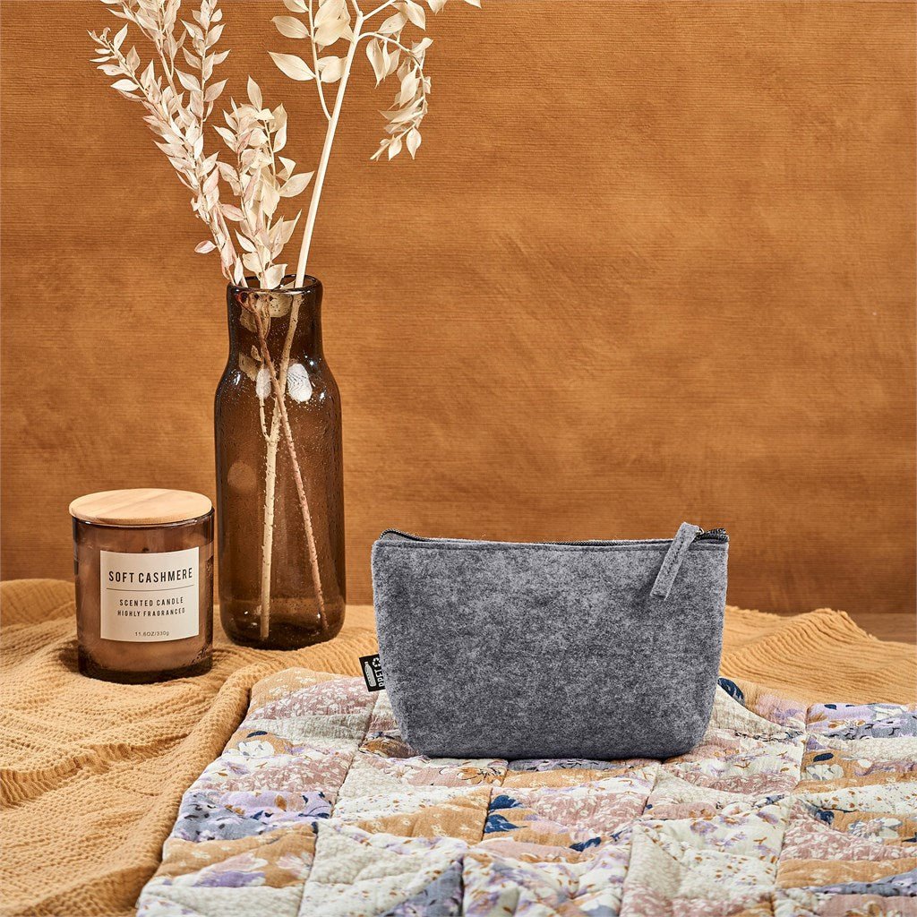 Okiyo Kesho Recycled PET Felt Mini Cosmetic Bag Eco - Friendly - Brand your company Logo! Get a quote - Promo Lingo