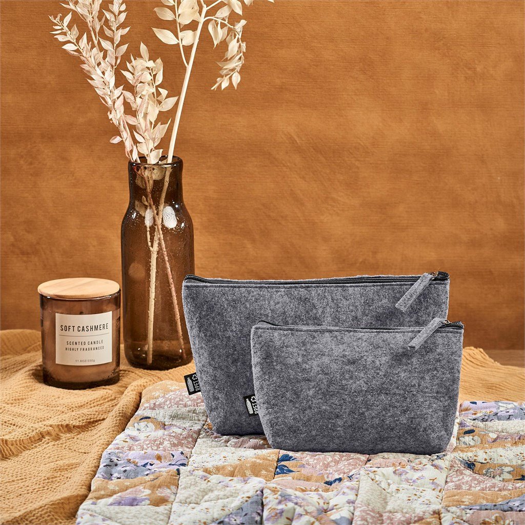 Okiyo Kesho Recycled PET Felt Mini Cosmetic Bag Eco - Friendly - Brand your company Logo! Get a quote - Promo Lingo