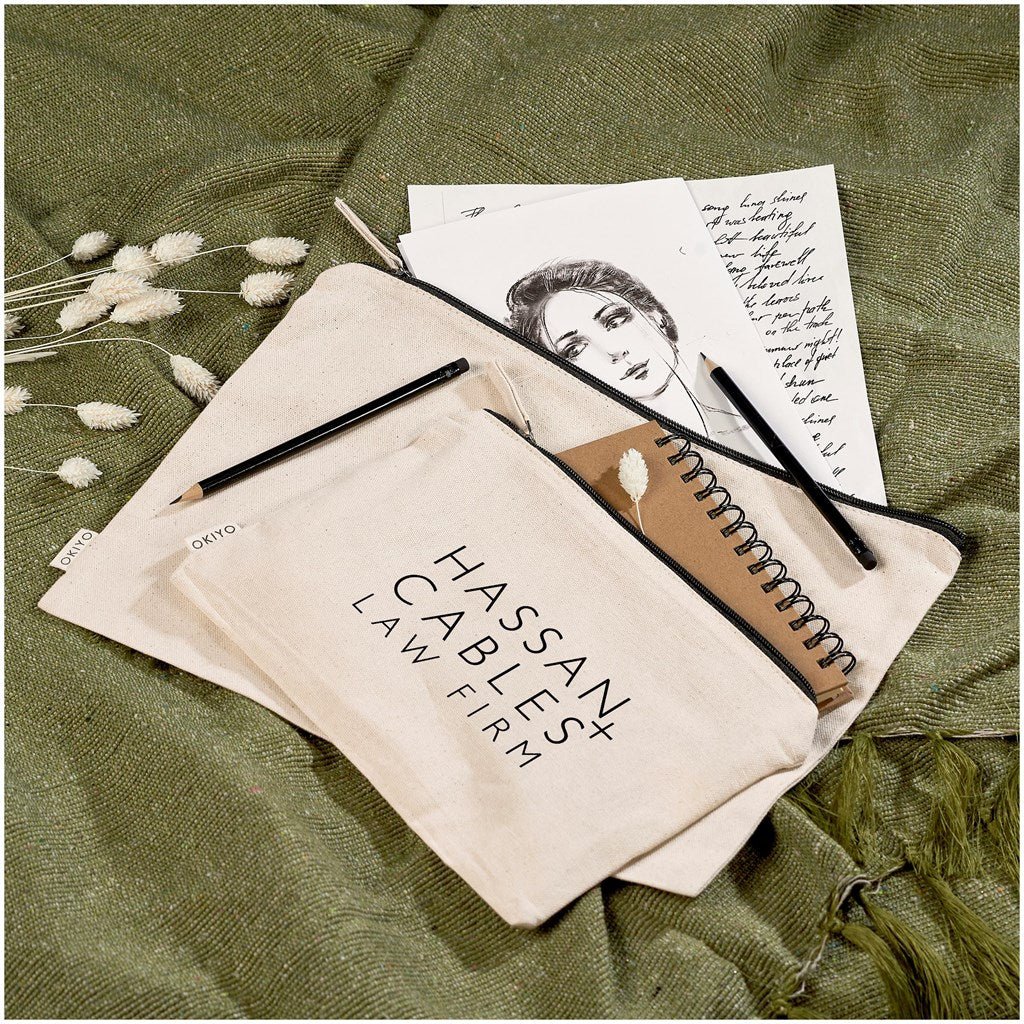 Okiyo Midori Cotton A4 Document Pouch for Eco - Friendly Storage - Brand your company Logo! Get a quote - Promo Lingo