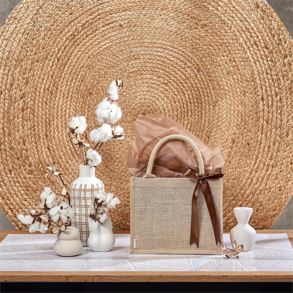 Okiyo Miyag Midi Jute Gift Bag - Eco - Friendly Chic - Brand your company Logo! Get a quote - Promo Lingo