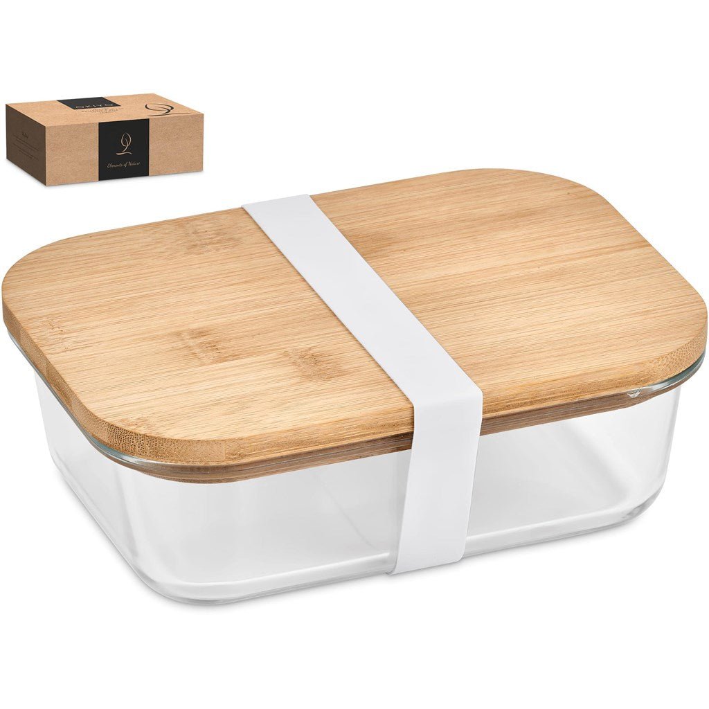 Okiyo Moshi Glass & Bamboo Lunch Box with Secure Seal - Brand your company Logo! Get a quote - Promo Lingo