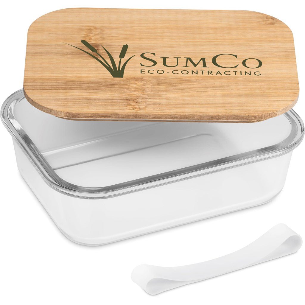 Okiyo Moshi Glass & Bamboo Lunch Box with Secure Seal - Brand your company Logo! Get a quote - Promo Lingo
