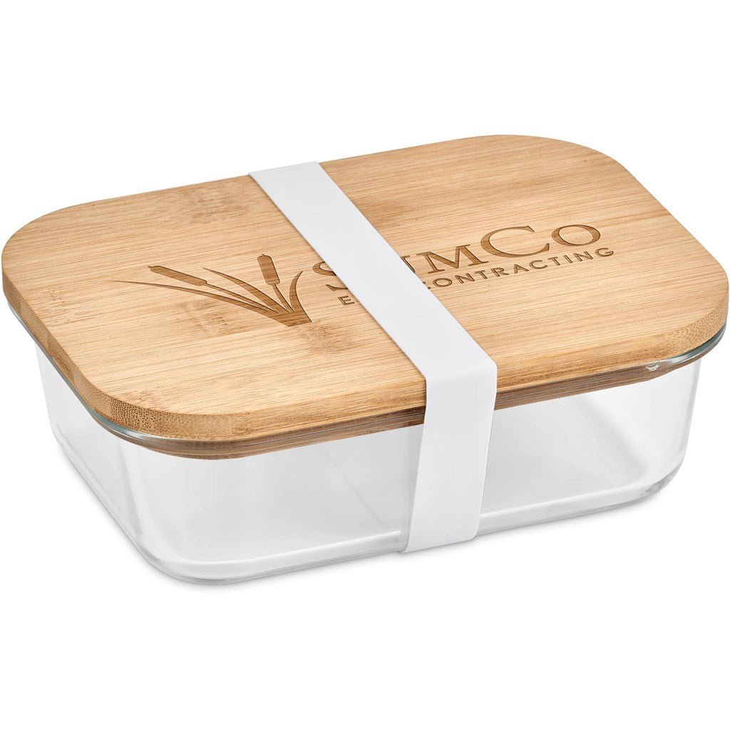 Okiyo Moshi Glass & Bamboo Lunch Box with Secure Seal - Brand your company Logo! Get a quote - Promo Lingo