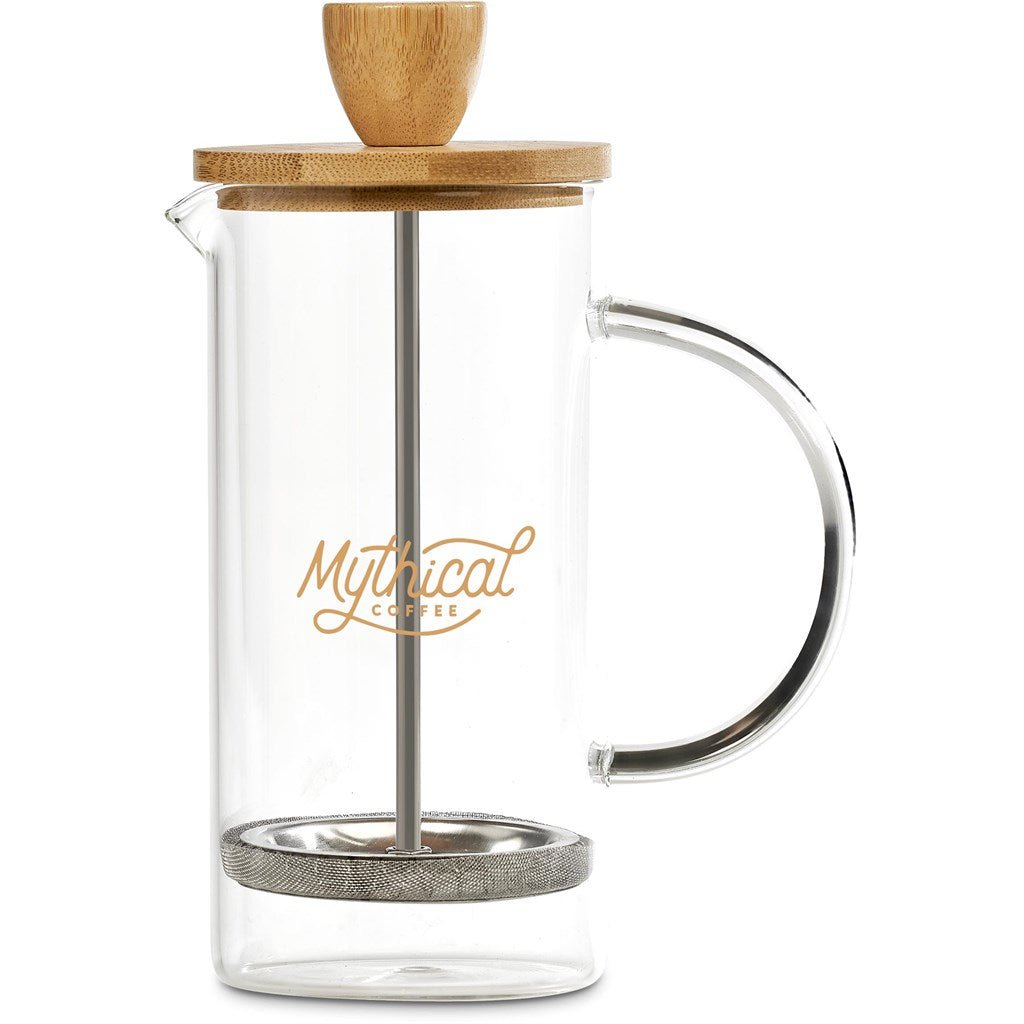 Okiyo Osu Glass & Bamboo Coffee Plunger - 350ml Brew - Brand your company Logo! Get a quote - Promo Lingo