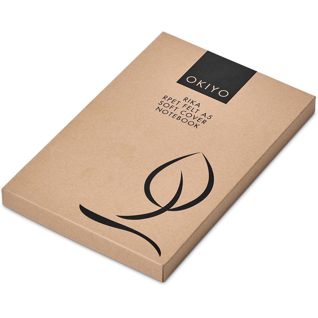 Okiyo Rika Recycled PET Felt A5 Soft Cover Notebook - Brand your company Logo! Get a quote - Promo Lingo