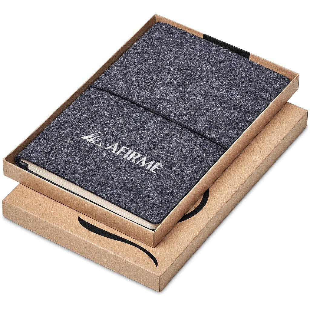 Okiyo Rika Recycled PET Felt A5 Soft Cover Notebook - Brand your company Logo! Get a quote - Promo Lingo