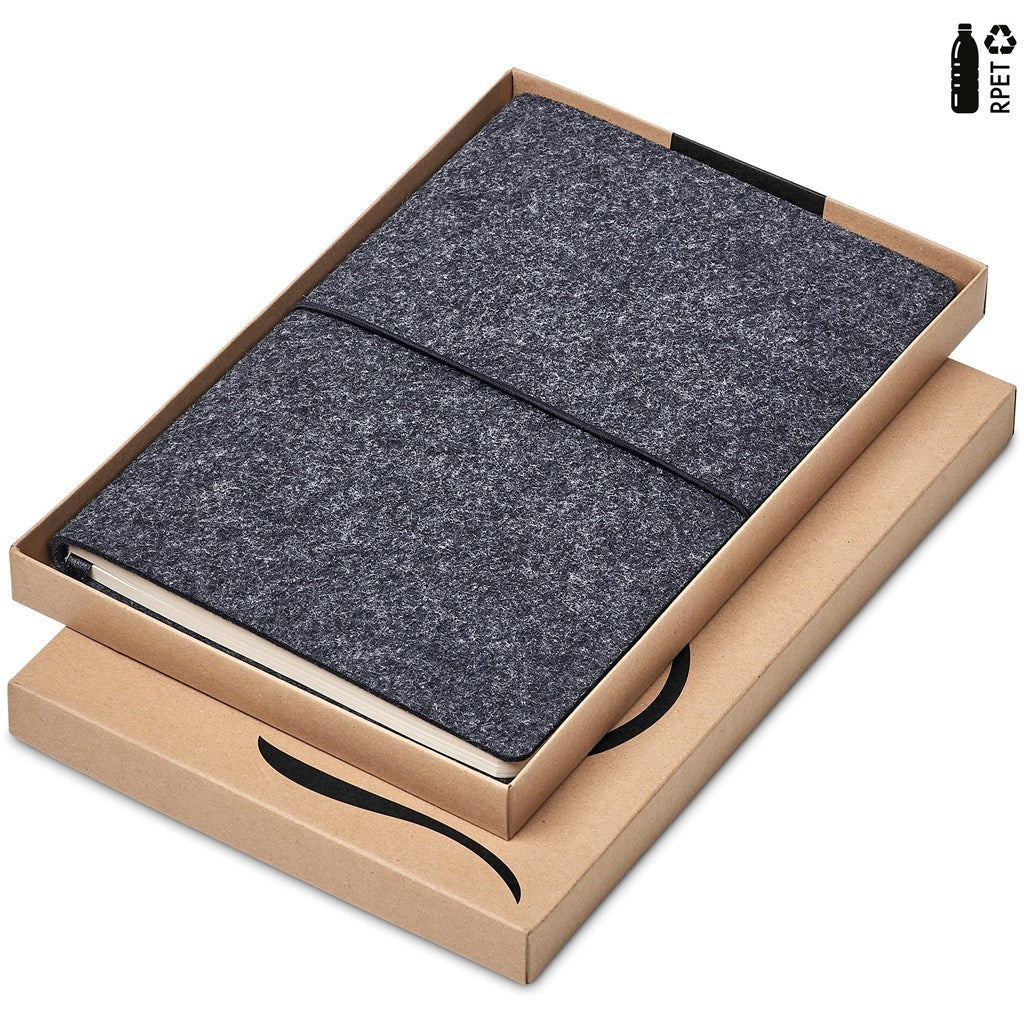Okiyo Rika Recycled PET Felt A5 Soft Cover Notebook - Brand your company Logo! Get a quote - Promo Lingo