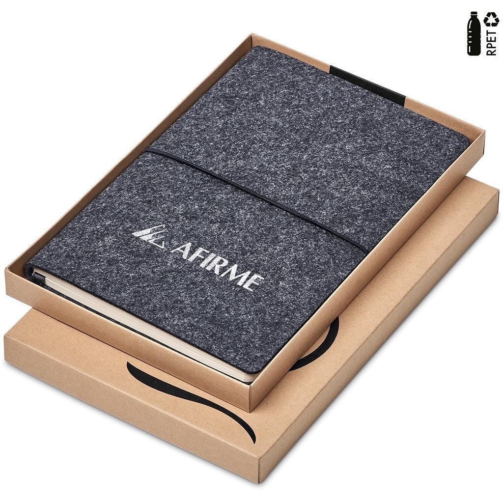 Okiyo Rika Recycled PET Felt A5 Soft Cover Notebook - Brand your company Logo! Get a quote - Promo Lingo