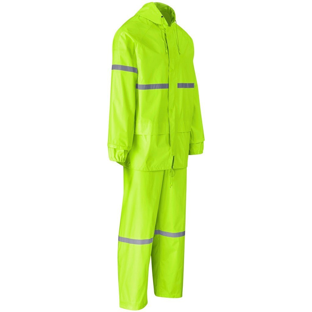 Outdoor Hi - Viz Reflective Polyester/PVC Rainsuit - Lime - Brand your company Logo! Get a quote - Promo Lingo