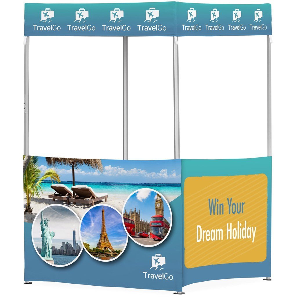 Ovation Sublimated Gazebo 1.5m X 1.5m - 2 Half - Wall Skins - Brand your company Logo! Get a quote - Promo Lingo
