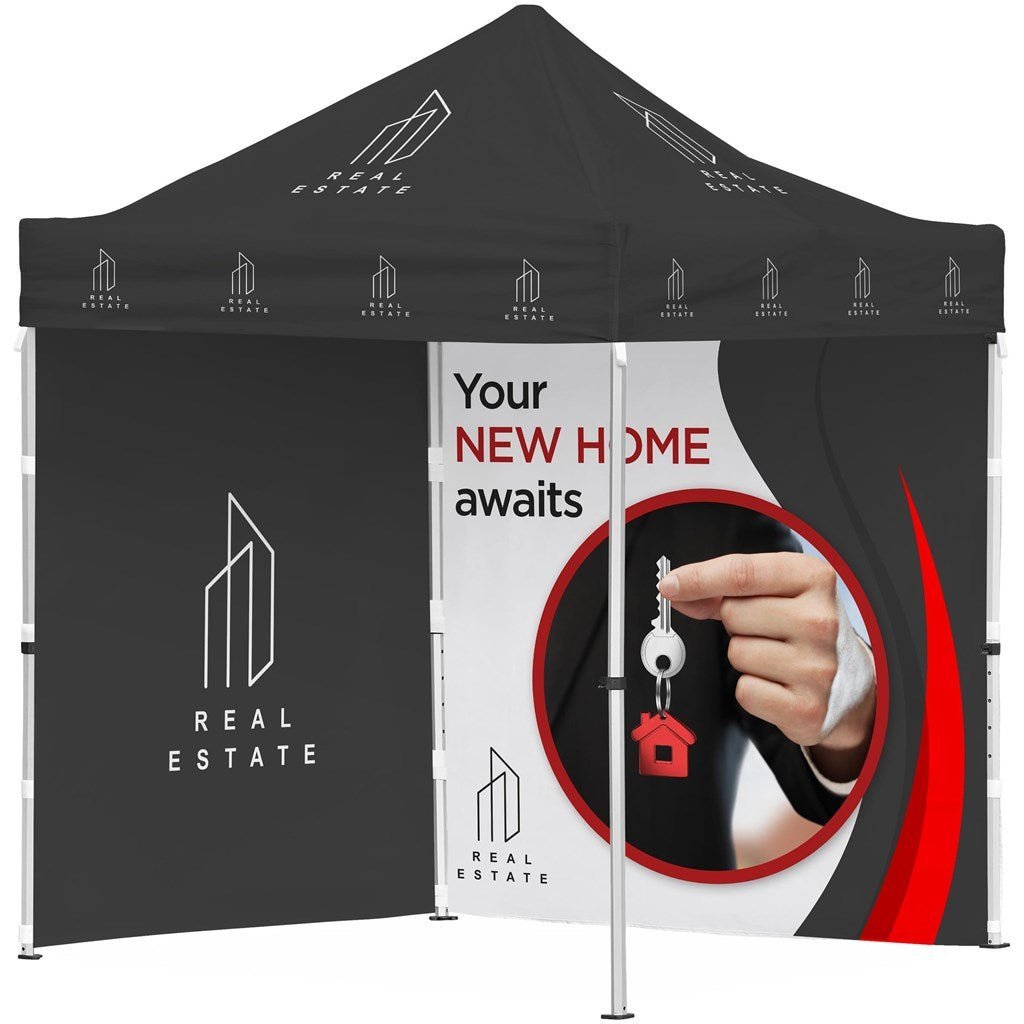 Ovation Sublimated Gazebo 2m X 2m Petite Frame - 2 Full - Wall Skins - Brand your company Logo! Get a quote - Promo Lingo