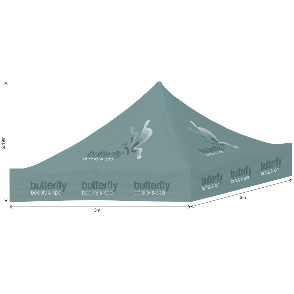 Ovation Sublimated Gazebo 3m X 3m - Roof Only, No Hardware - Brand your company Logo! Get a quote - Promo Lingo