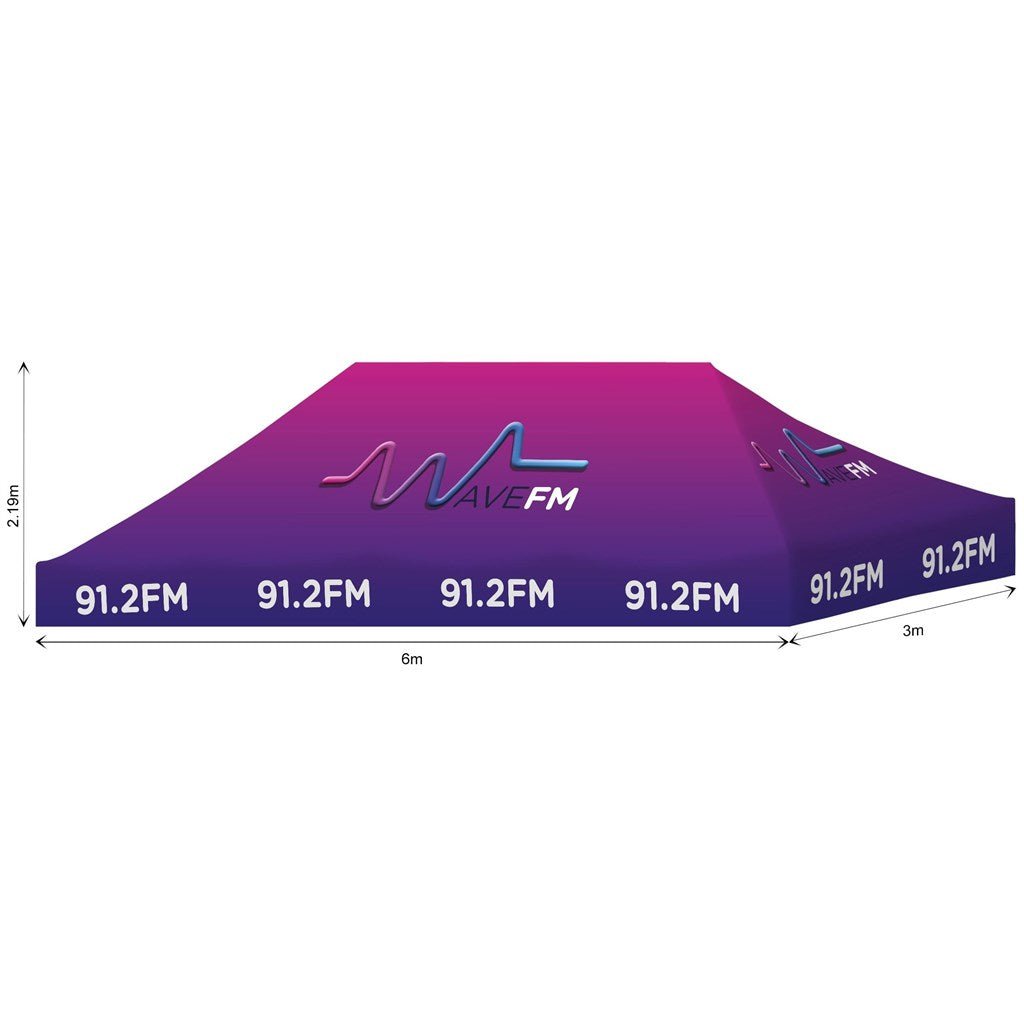 Ovation Sublimated Gazebo 6m X 3m - Roof Only Option - Brand your company Logo! Get a quote - Promo Lingo